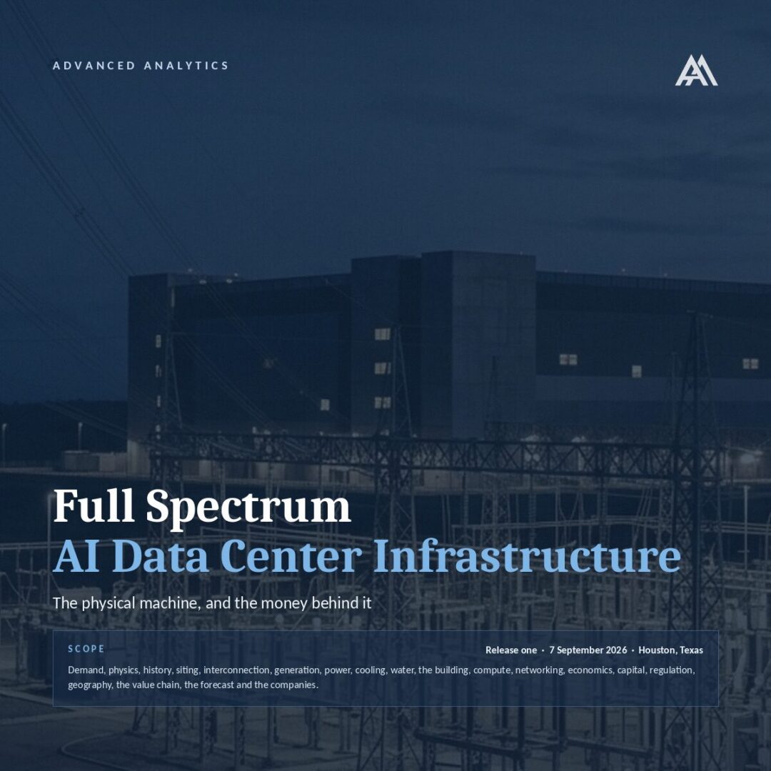 AI data center infrastructure overview with analytics.