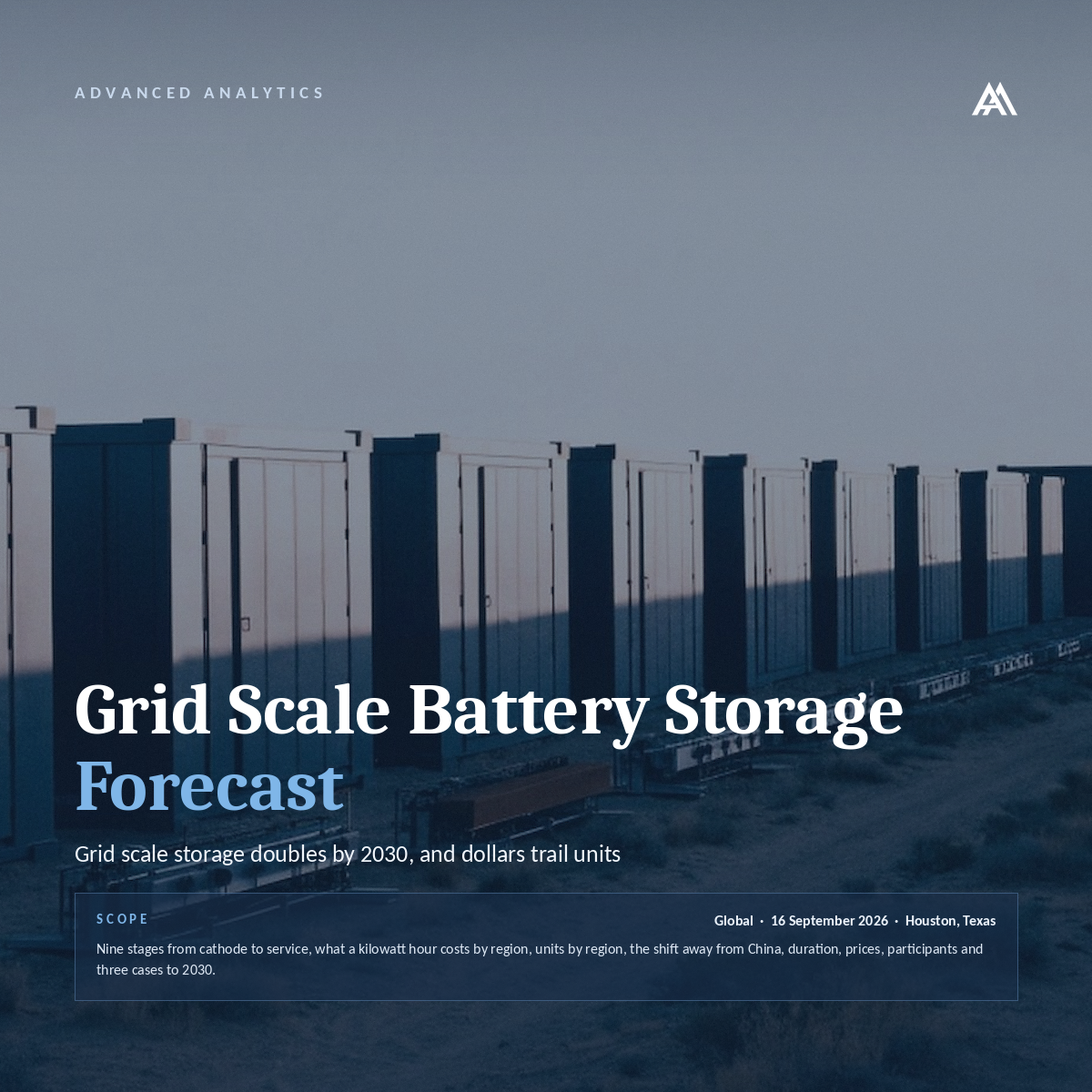 Global Grid Scale Battery Storage Forecast 2026 to 2030