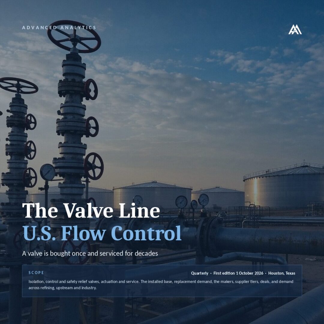 Industrial valves and storage tanks in Texas.